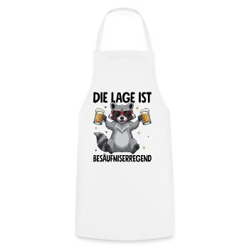 Die Lage Ist Besäufniserregend mit Waschbär - Kochschürze - Weiß - Vorne - AI Model Male 185 dark (185cm)