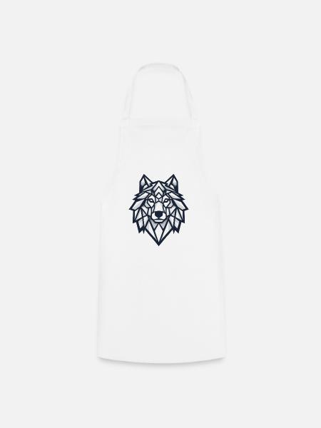 Geometrischer Wolf - Kochschürze - Weiß