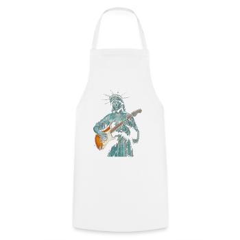 Statue of Liberty Playing Electric Guitar - Cooking Apron - white - Front - AI Model Male 185 dark (185cm)