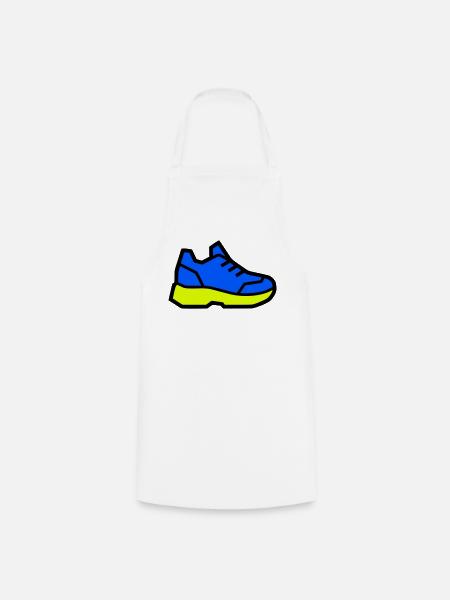 Moderner Laufschuh Sneaker - Kochschürze - Weiß