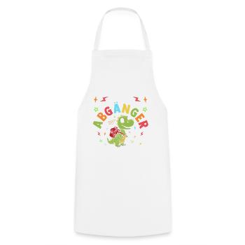 Crèche Élève Dinosaure Maternelle Première Année - Tablier de cuisine - blanc - Devant - AI Model Male 185 dark (185cm)