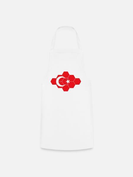 Hexagonale Türkei Flagge Kunst - Kochschürze - Weiß