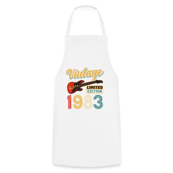 Style de guitare vintage 1983 édition limitée - Tablier de cuisine - blanc - Devant - AI Model Male 185 dark (185cm)