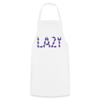 Eggplant lazy - Cooking Apron - white - Front - AI Model Male 185 dark (185cm)