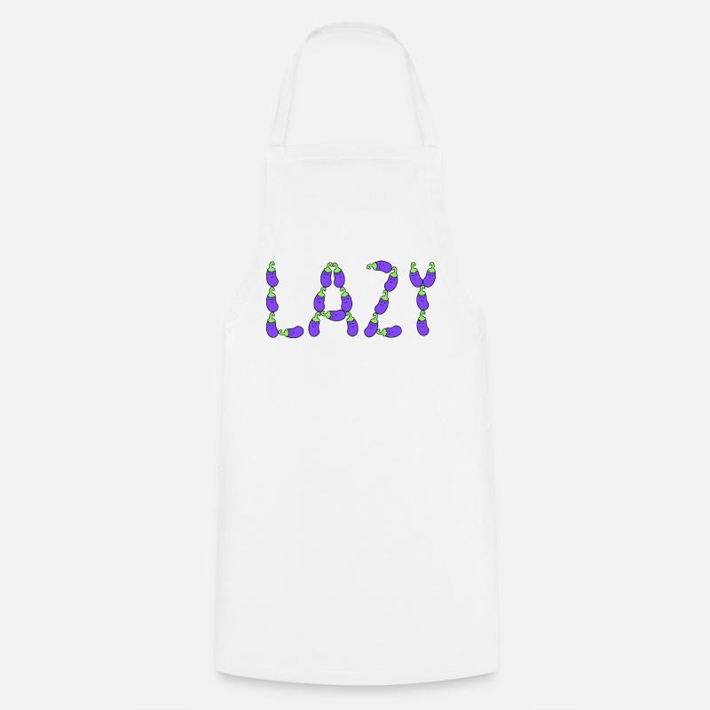 Eggplant lazy - Cooking Apron - white