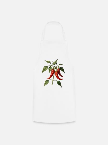 Botanische rote Paprika - Kochschürze - Weiß