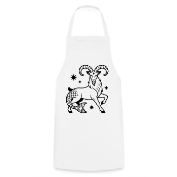 Capricorne - Tablier de cuisine - blanc - Devant - AI Model Male 185 dark (185cm)