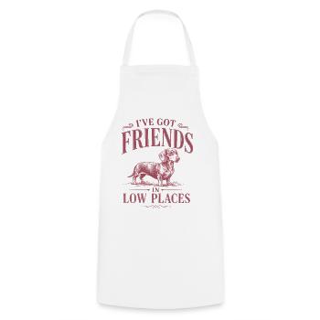 Drôle de design de teckel pour les propriétaires de chiens - Tablier de cuisine - blanc - Devant - AI Model Male 185 dark (185cm)