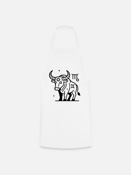 Tierkreiszeichen Stier - Kochschürze - Weiß