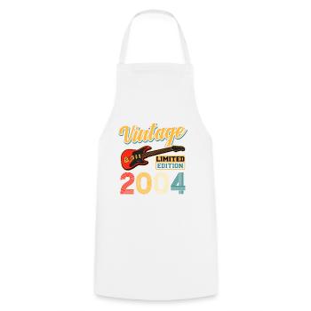 Vintage Guitar Limited Edition 2004 Art - Cooking Apron - white - Front - AI Model Male 185 dark (185cm)