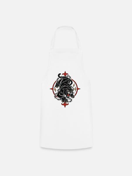 Panthère noire tattoo barbelés agressive - Kochschürze - Weiß