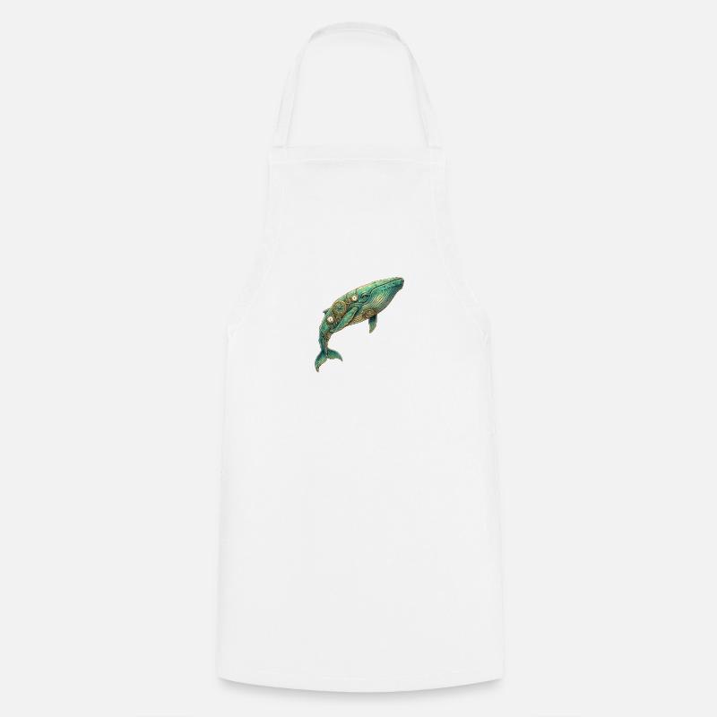 Baleine steampunk - Tablier de cuisine - blanc