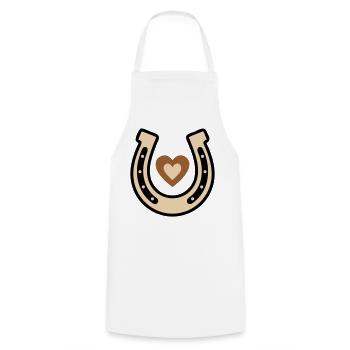 Horseshoe Heart Lucky Charm Riding - Cooking Apron - white - Front - AI Model Male 185 dark (185cm)