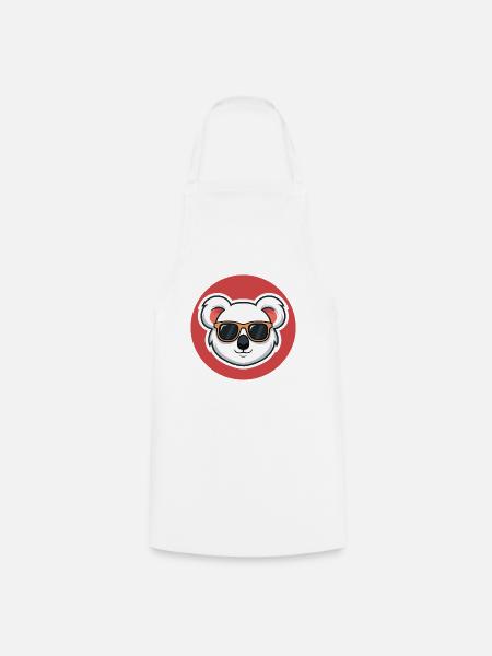 Koala Cool – Rotes Abzeichen und Sonnenbrille - Kochschürze - Weiß
