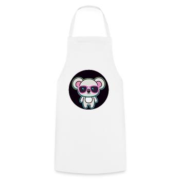 Koala Kawaii Neon und rosa Brille - Kochschürze - Weiß - Vorne - AI Model Male 185 dark (185cm)