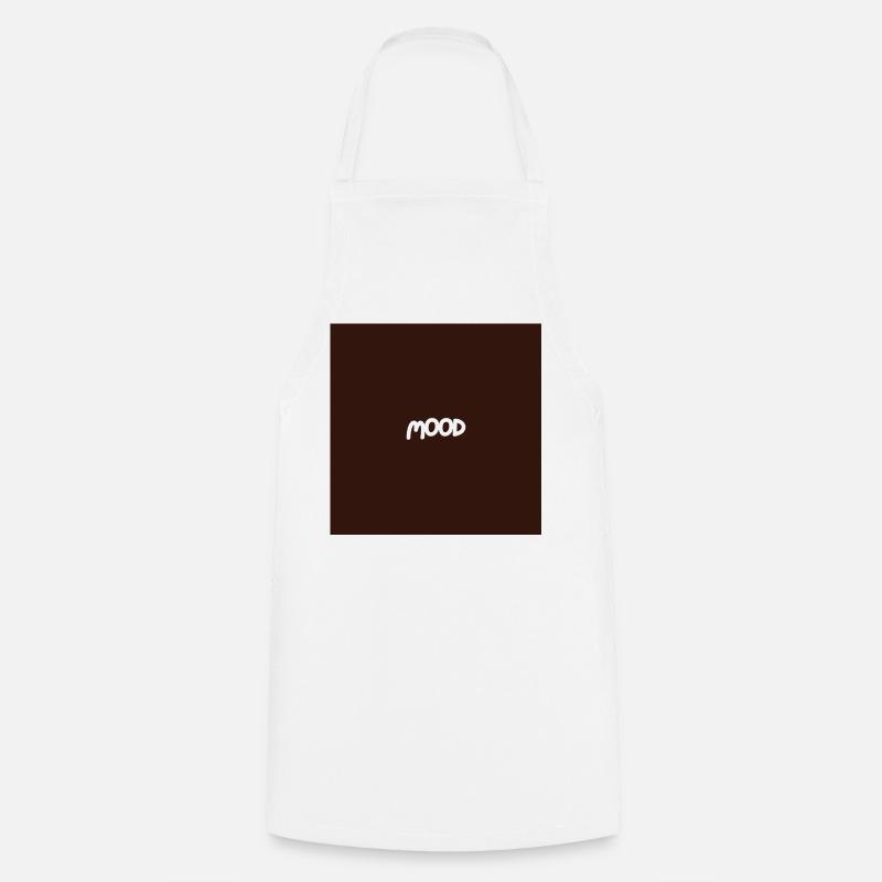 "MOOD" Graphic Tee Design - Cooking Apron - white