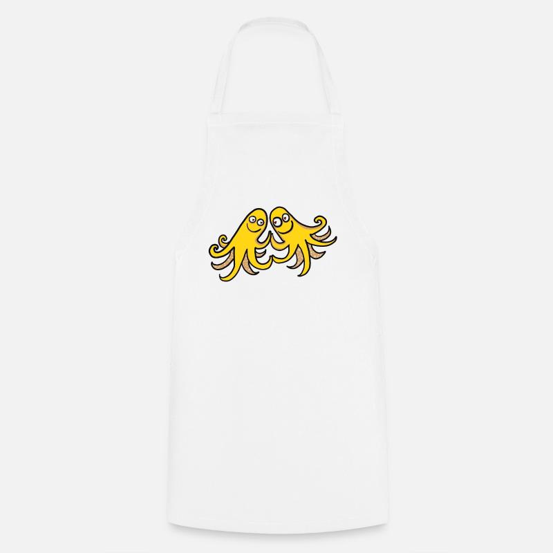 Dancing Octopuses - Cooking Apron - white