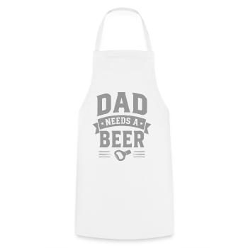 Dad needs a Beer Bottle Opener for Dads - Cooking Apron - white - Front - AI Model Male 185 dark (185cm)