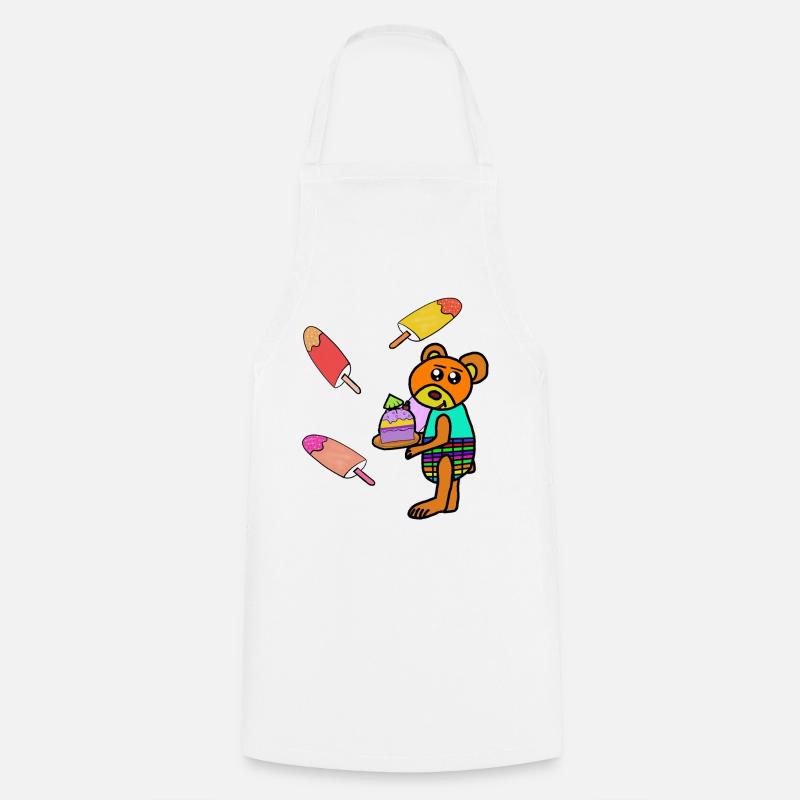 Teddy Teddys Kinder Eiskrem Muffin naschen - Cooking Apron - white