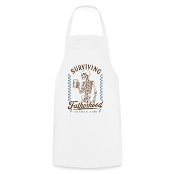 Surviving Fatherhood Beer Dad Shirt - Cooking Apron - white - Front - AI Model Male 185 dark (185cm)