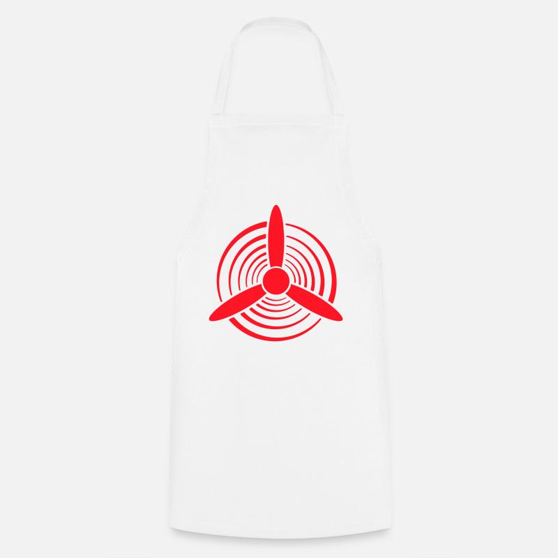 Red Propeller - Cooking Apron - white