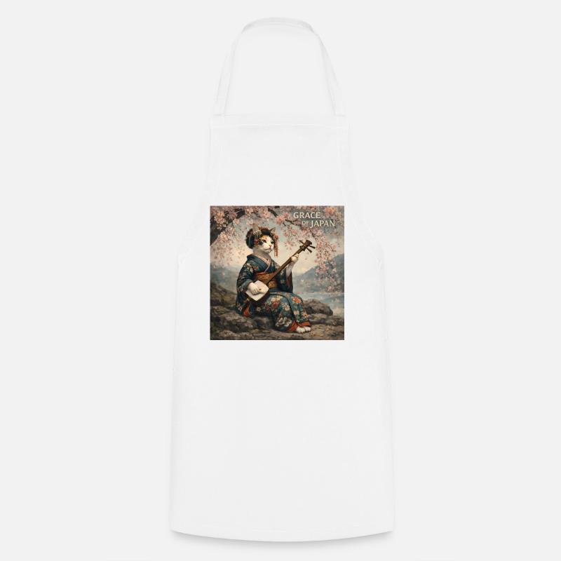 Conception japonaise de Neko Geiko - Tablier de cuisine - blanc