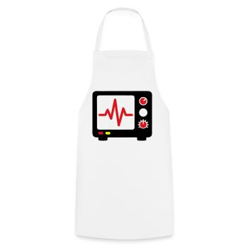EKG Monitor Herzschlag Medizin - Kochschürze - Weiß - Vorne - AI Model Male 185 dark (185cm)
