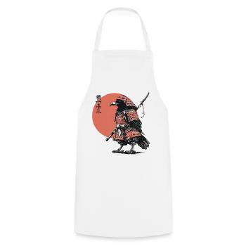 Raven Samurai in Armor Ukiyoe Sunset - Cooking Apron - white - Front - AI Model Male 185 dark (185cm)