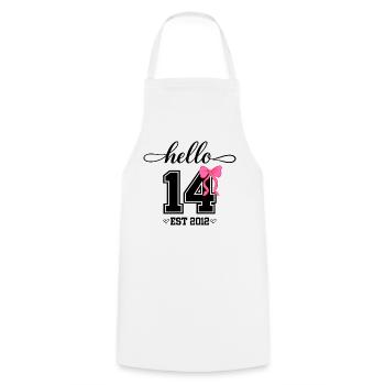 Hello 14 Est 2012 Mädchen Geburtstag Design - Kochschürze - Weiß - Vorne - AI Model Male 185 dark (185cm)