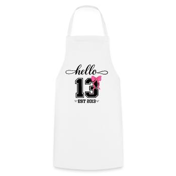 Hello 13 Est 2013 Mädchen Geburtstag Design - Kochschürze - Weiß - Vorne - AI Model Male 185 dark (185cm)