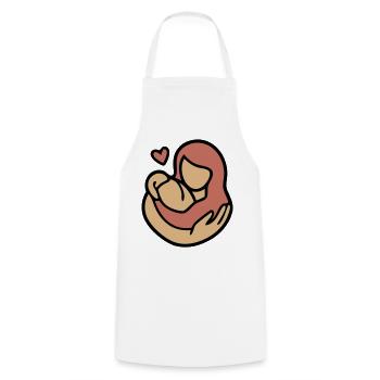 Étreinte Mère-Enfant Amour - Tablier de cuisine - blanc - Devant - AI Model Male 185 dark (185cm)