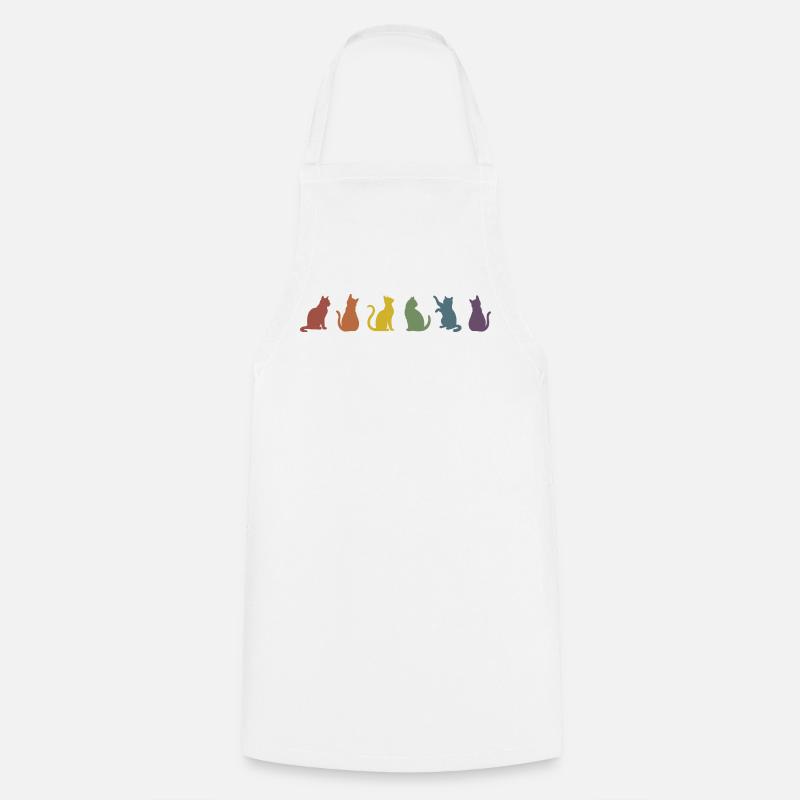 Colorful Pride Cats Silhouettes - Cooking Apron - white