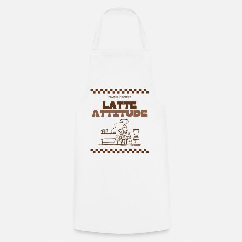 Latte Attitude - Cooking Apron - white