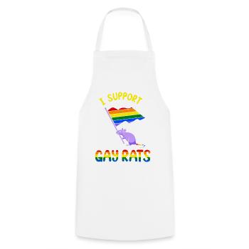 Rat, house rat, rat owner, rat lover - Cooking Apron - white - Front - AI Model Male 185 dark (185cm)