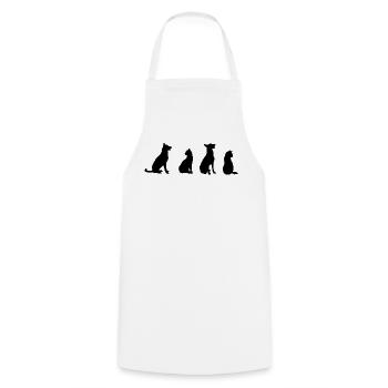 Chats et chiens - Tablier de cuisine - blanc - Devant - AI Model Male 185 dark (185cm)