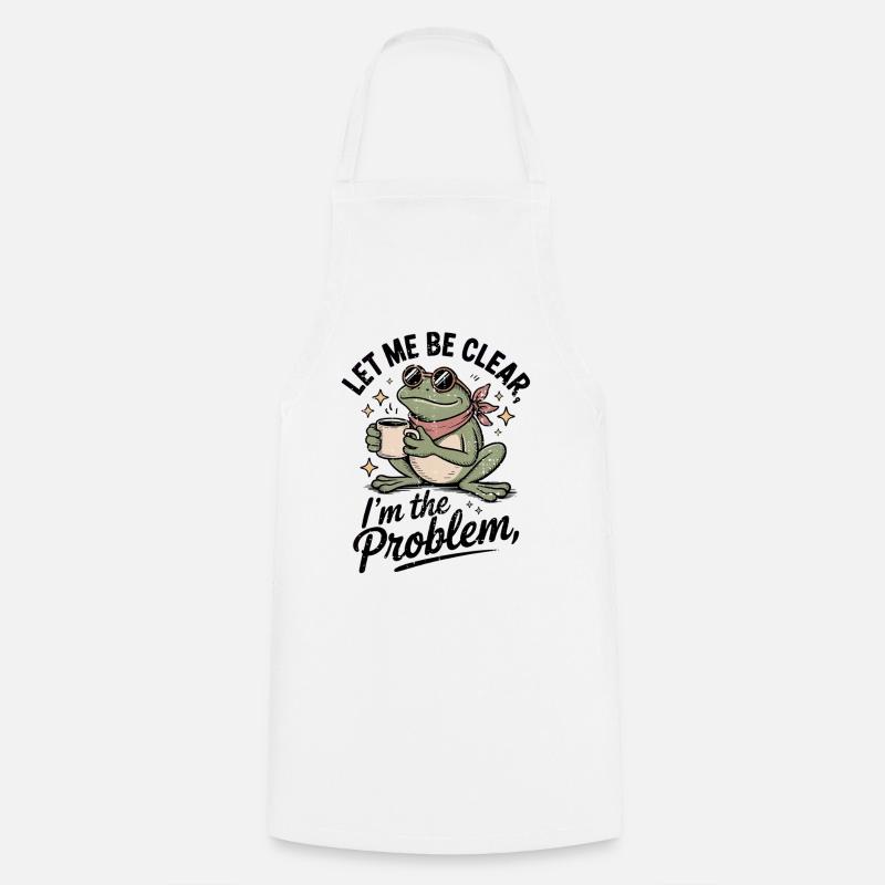 Caffeinated Frog: I'm the Problem - Cooking Apron - white