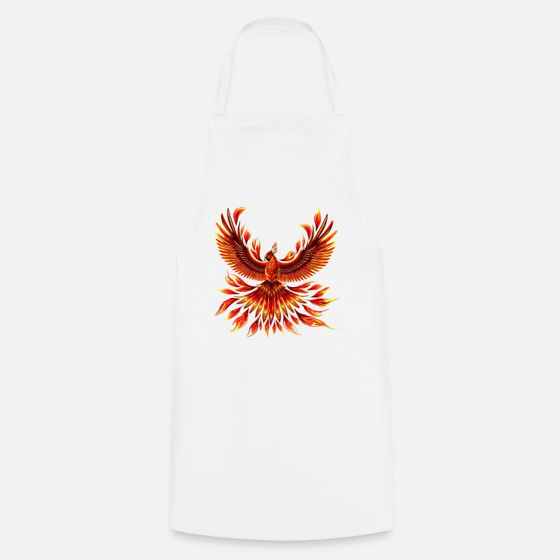 Phönix-Feuervogel - Kochschürze - Weiß