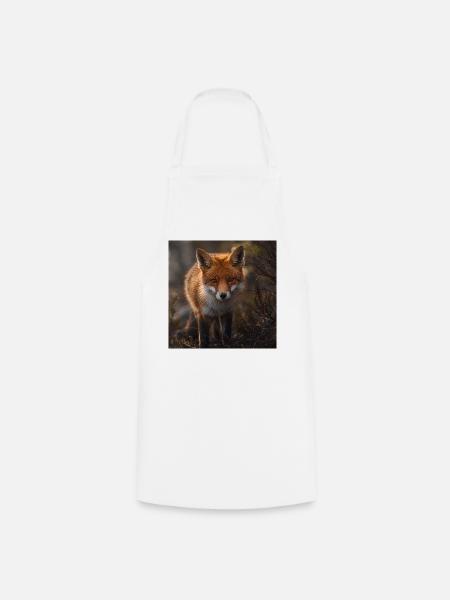 Fuchs in einer Waldlichtung - Kochschürze - Weiß