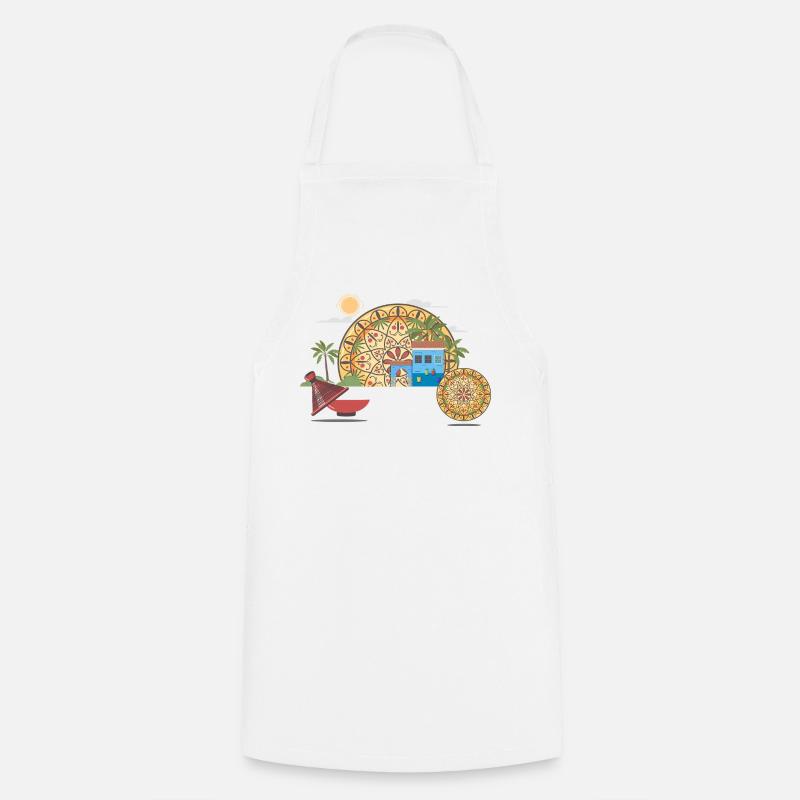 Moroccan Vector Mandala & Cultural Illustration - Tablier de cuisine - blanc