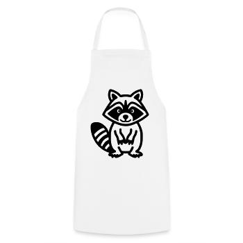 raccoon - Cooking Apron - white - Front - AI Model Male 185 dark (185cm)