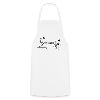 5th Birthday Party 5 Birthday Boy Gift - Cooking Apron - white - Front - AI Model Male 185 dark (185cm)