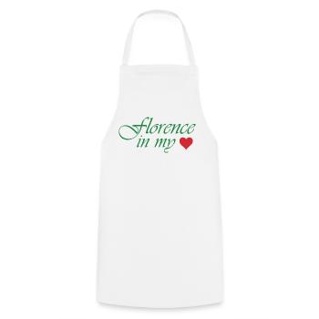 Florence dans mon cœur - Tablier de cuisine - blanc - Devant - AI Model Male 185 dark (185cm)