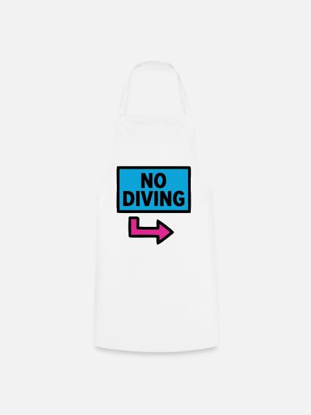 No Diving Schild Pool Retro - Kochschürze - Weiß