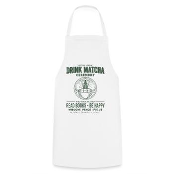 Trinke Matcha-Zeremonie Lies Bücher Sei glücklich Matcha - Kochschürze - Weiß - Vorne - AI Model Male 185 dark (185cm)