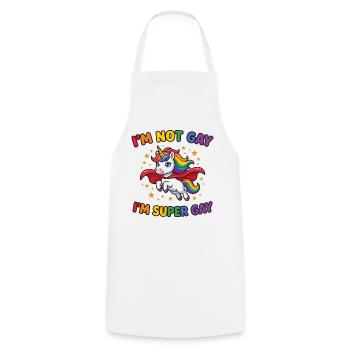 Pride Month LGBT -  I’m not Gay, I’m Supergay - Cooking Apron - white - Front - AI Model Male 185 dark (185cm)
