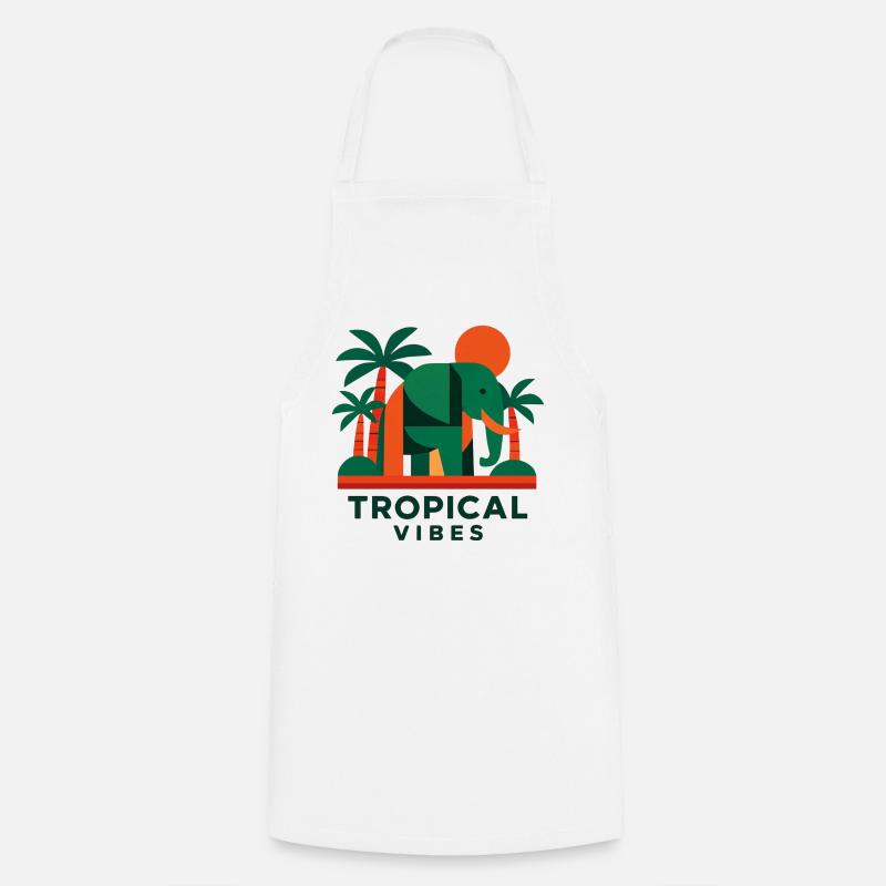 Éléphant tropical - Tablier de cuisine - blanc