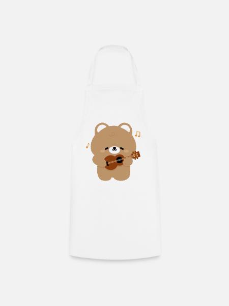 Bear Guitar Serenade - Kochschürze - Weiß