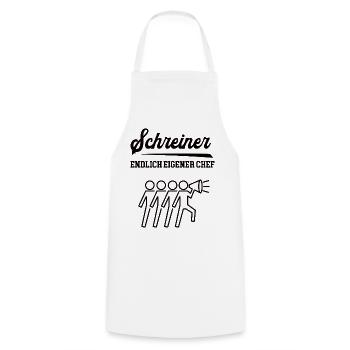 Schreiner Chef Selbstständigkeit Firma Schreinerei - Kochschürze - Weiß - Vorne - AI Model Male 185 dark (185cm)