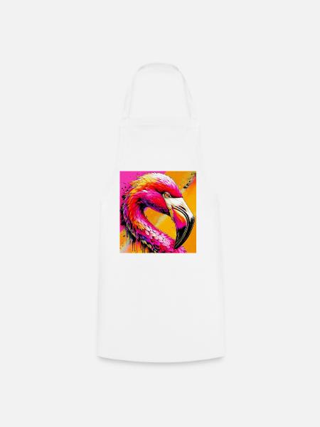 Flamingo - Kochschürze - Weiß