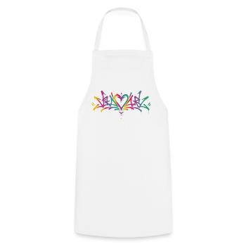 Buntes Love Graffiti Street Art Herz - Kochschürze - Weiß - Vorne - AI Model Male 185 dark (185cm)